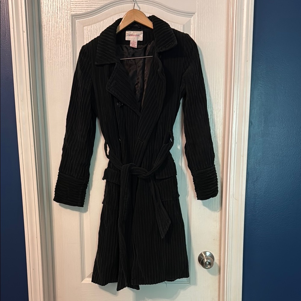 Xhilaration Black Ribbed Coat